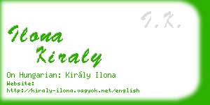 ilona kiraly business card